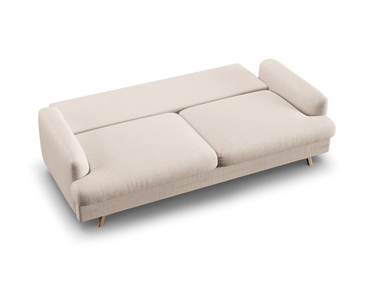 Canapea extensibila 3 locuri, Naomi, Micadoni Home, 233x110x95 cm, tesatura structurata, bej — imaginea 7