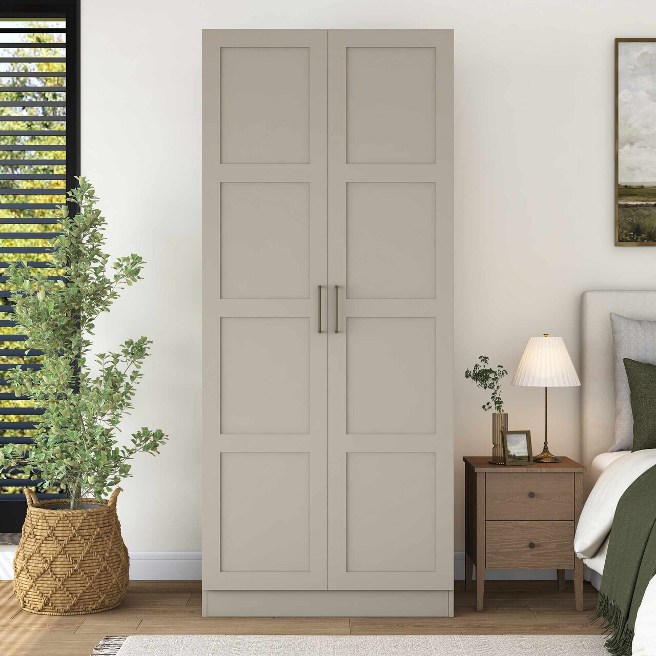 Dulap pentru haine, Hanah Home, BA274, 90x210x57.5 cm, Gresie — imaginea 3