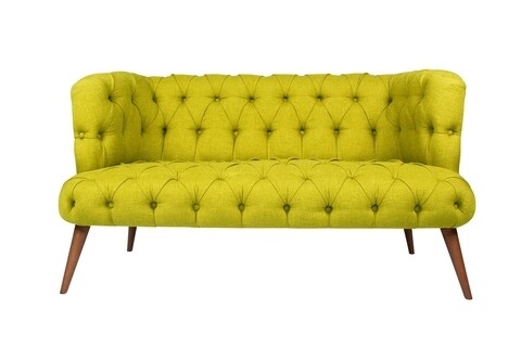 Canapea fixa West Monroe, Zeon, 2 locuri, 140x75x76 cm, lemn, verde fistic 140x75x76