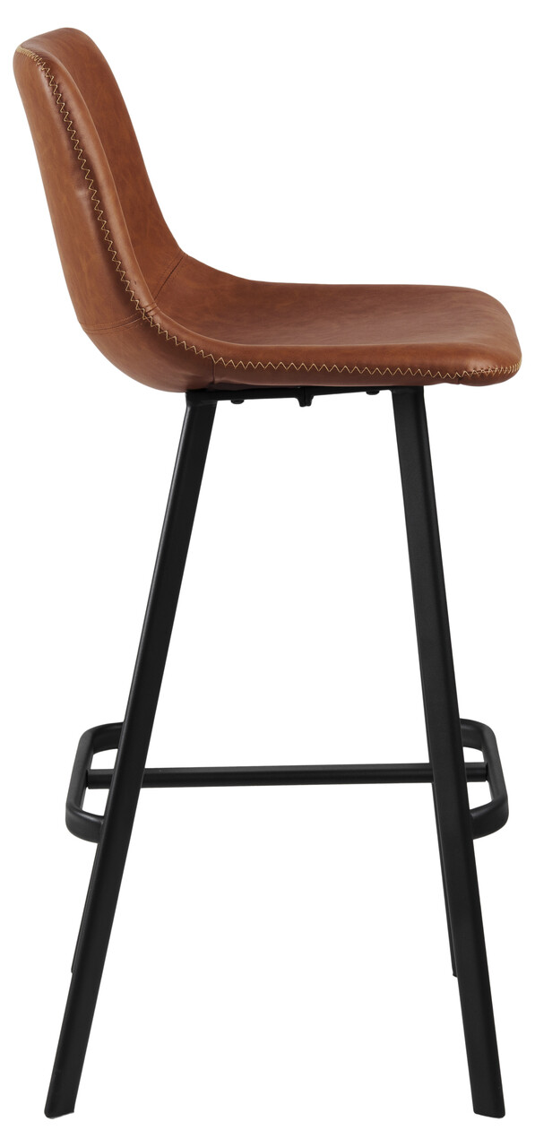 Scaun de bar Oregon, Actona, 46.5x50x103 cm, piele ecologica/otel, brandy retro - view 7