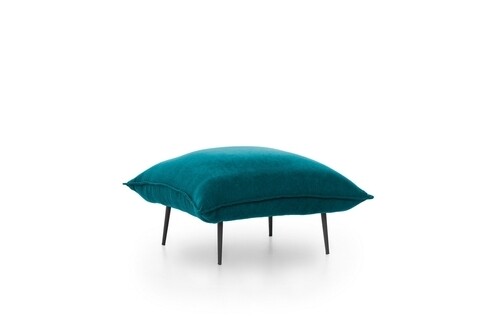 Taburet Aspen, Futon, 75x75x40 cm, metal, verde petrol Futon