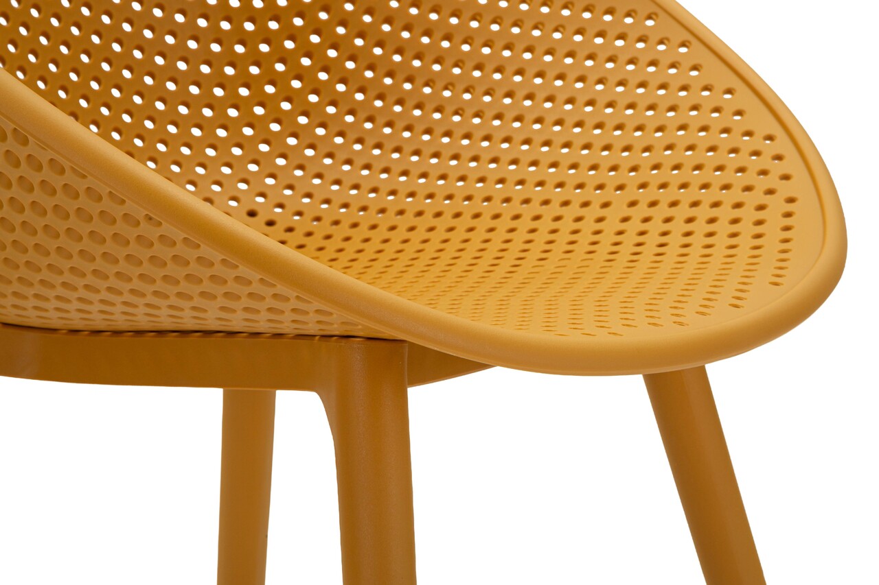 Set 2 scaune, Mauro Ferretti, Ibiza, 59x59x83 cm, utilizare interior / exterior,  plastic, mustar - view 4