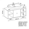 Dulap de baie cu chiuvetă, Hanah Home, 2561, MDF, Alb