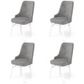 Set de scaune, Charlotte, Pare, Metal, Gri/Alb