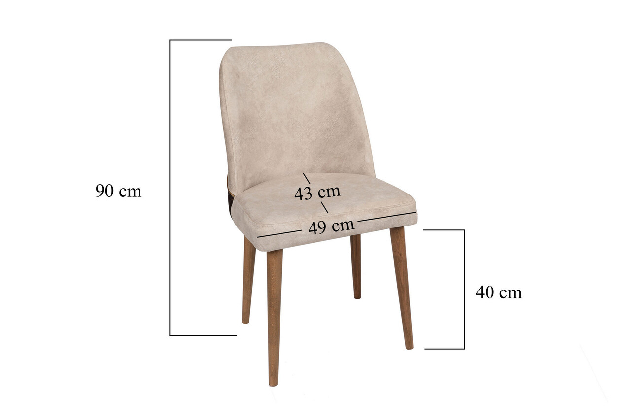 Set scaune 2 piese, Nmobb , Nova 761, Metal, Crema/Nuca