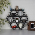 Raft pentru decoratiuni, HEXSYH-M, 70x67x11 cm, Carton, Negru