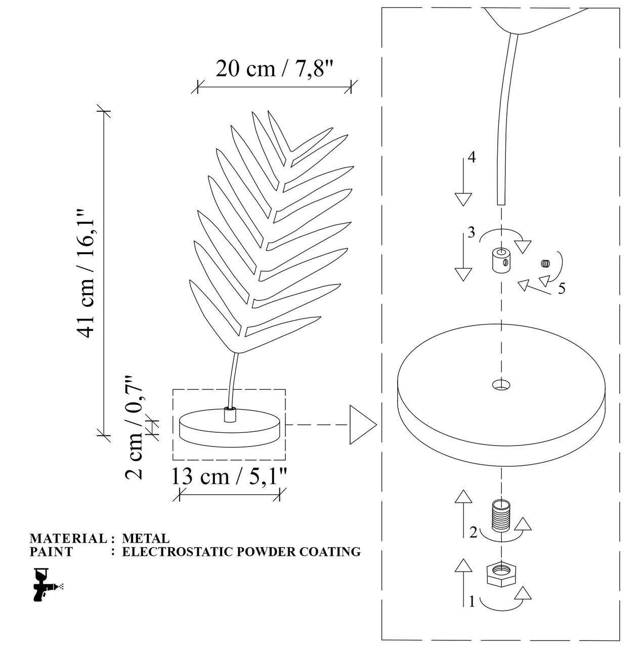 Decoratiune, Dm-004-A, 41x20x13 cm, Cupru/Negru - imagine 5
