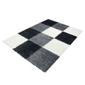Covor Shaggy Louis, Decorino, 80x150 cm, polipropilena, alb/negru
