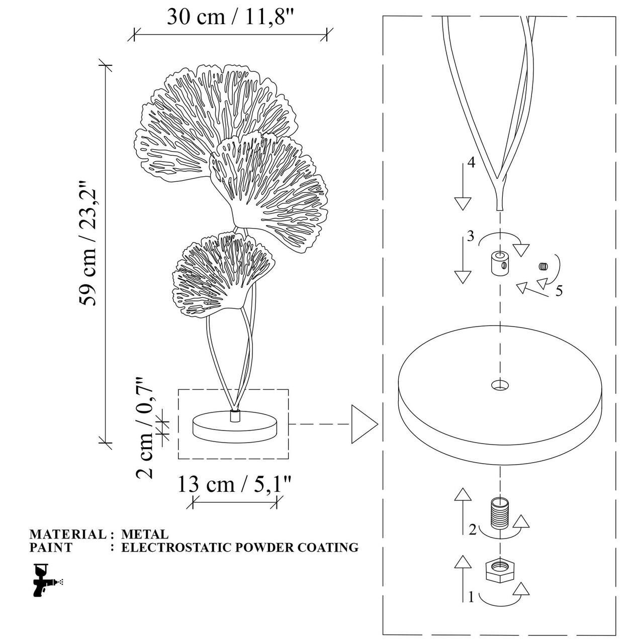 Decoratiune, Dm-001, 59x30x13 cm, Aur/Negru - imagine 7