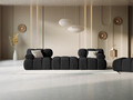 Canapea modulara 3 locuri, Bellis-51, Micadoni Home, 188x188x70 cm, catifea, negru