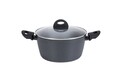 Oala cu capac Granite, Ambition, 24 cm, 4.5 L, aluminiu, negru