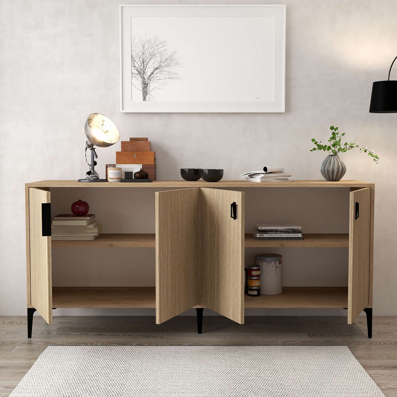 Consola, Hanah Home, 4004 Neva, 180x80.5x45 cm, PAL, Maro - view 2