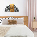 Decoratiune de perete, Flower 4, 50% lemn/50% metal , Dimensiune: 88 x 58 x 3 cm, Negru