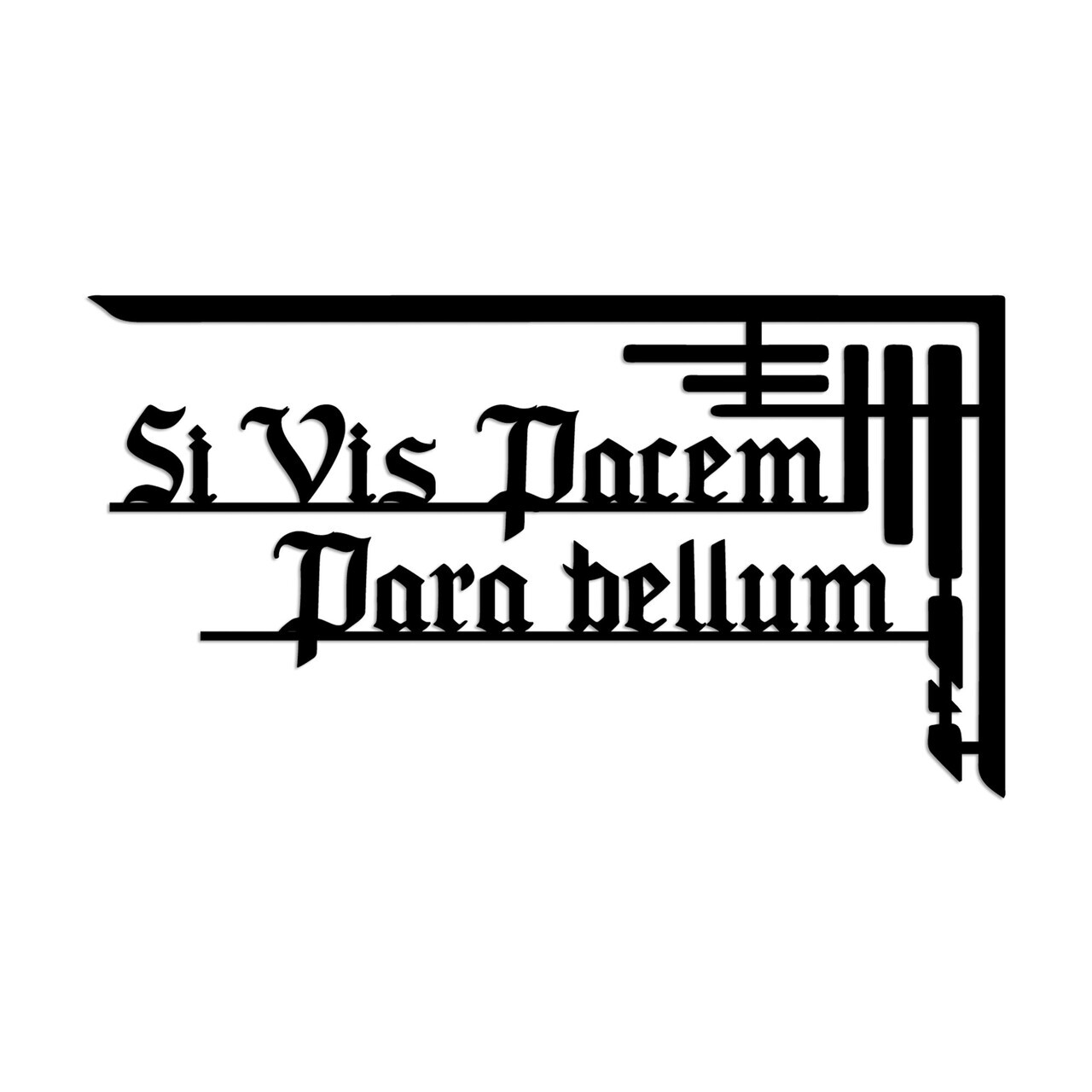 Decoratiune de perete, Si Vis Pacem 1, Dimensiune: 60 x 33 cm, Negru — imaginea 4