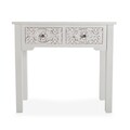 Consola cu 2 sertare Rowe, Versa, 80 x 34.5 x 75 cm, lemn, alb