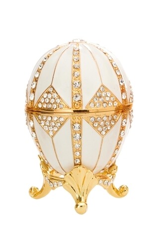 Cutie decorativa Egg, Hermann Bauer, 4.5x7.5 cm, alb