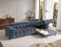 Coltar extensibil dreapta 3 locuri ELTAP, RT-40AU, Felro, 285x181x93 cm, lemn/poliester, albastru