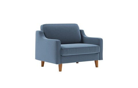 Fotoliu, Atelier del Sofa, 918CMF1126, Cadru: 100% OȚEL, Albastru oceanic / Nuc