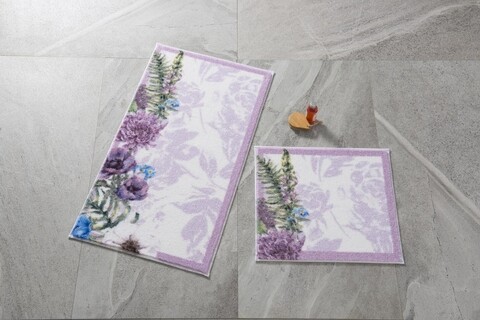 Set 2 covorase de baie Pick Flower, Confetti, 50×57 cm/57×100 cm, lila imagine noua 2022