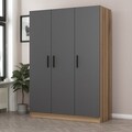 Dulap pentru haine, Minerva, Kale Anthracite, 135x210x52 cm, PAL, Antracit