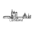 Decoratiune de perete, Cleveland, Metal, Grosime: 2 mm, Negru