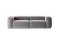 Canapea 3 locuri, Bergamo, Cosmopolitan Design, 264x108x70 cm, tesatura structurata, gri deschis