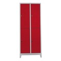 Dulap de depozitare cu incuietoare, Shelvoria, Js1013Kı, 79x200x40 cm, Otel, Gri/Roșu