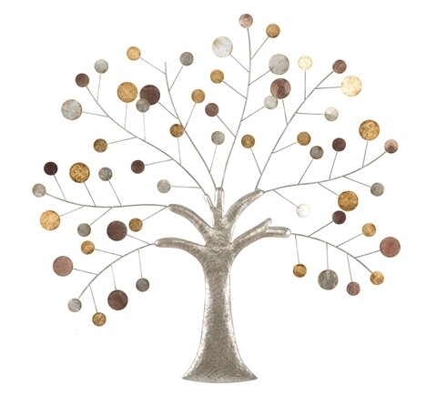 Decoratiune de perete 3D Tree, Mauro Ferretti, 88×88 cm, fier, multicolor