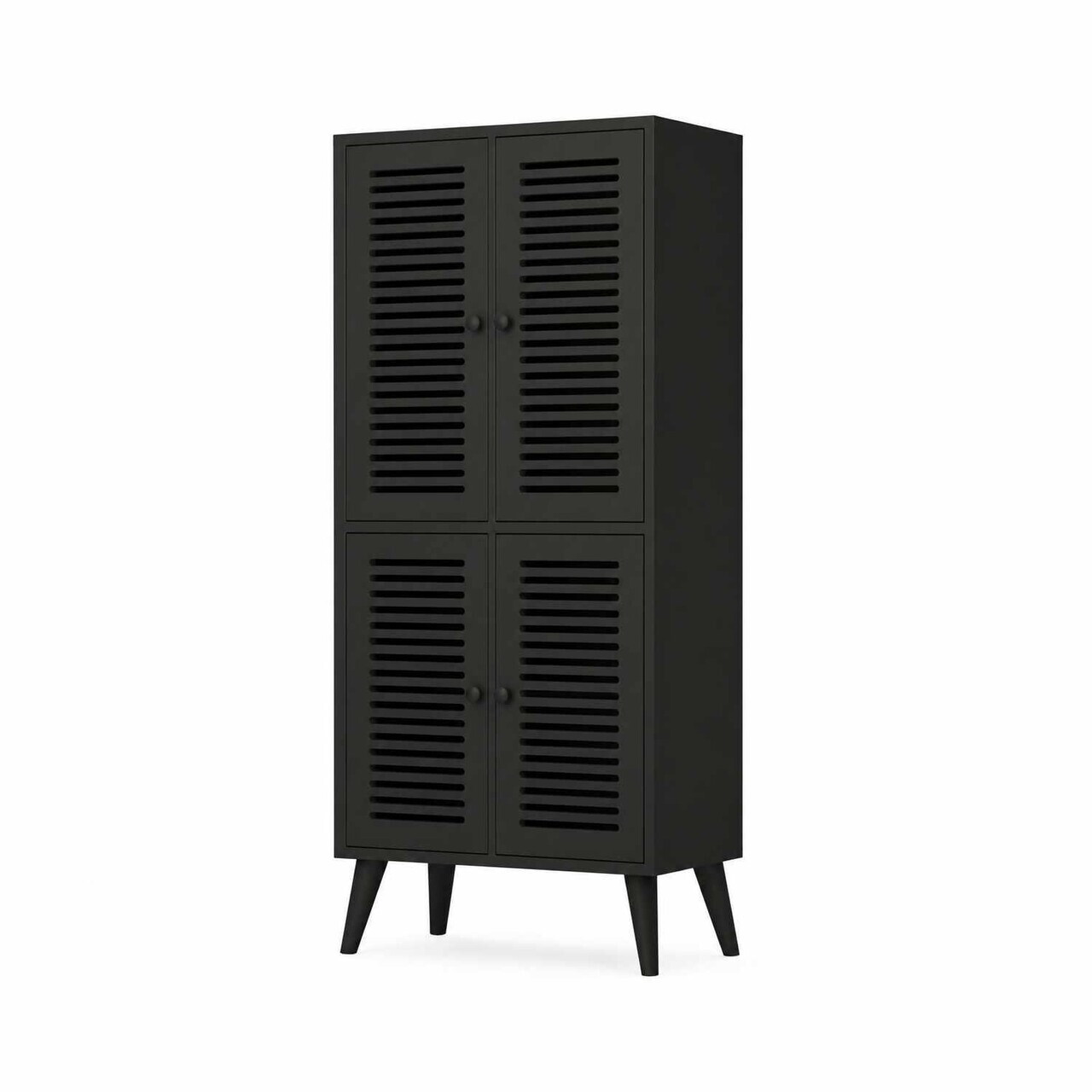 Dulap multifunctional, Hanah Home, Deneb, 70x160x33 cm, MDF, Negru - view 5