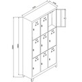 Dulap de depozitare cu incuietoare, Shelvoria, Js1024Tu, 97x200x37 cm, Otel, Gri / Portocaliu