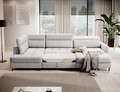 Coltar extensibil dreapta 4 locuri ELTAP, RT-03AUB, Berrto, 306x165x100 cm, lemn/poliester, gri deschis