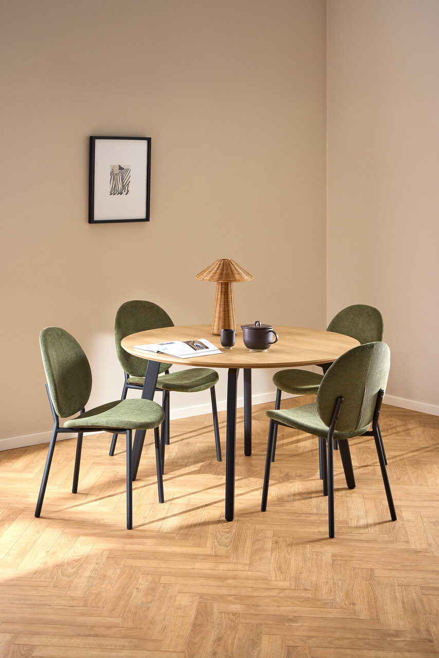 Scaun Cliff, Actona, 50x57.5x87 cm, tesatura structurata/otel, verde forest - view 9