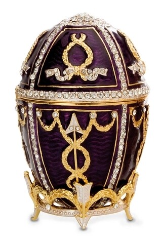 Cutie decorativa Egg, Hermann Bauer, 5x8 cm, mov