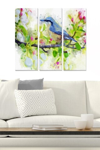 Tablou decorativ MDF, MDF2851893, 20 x 50 cm, 3 piese, Multicolor