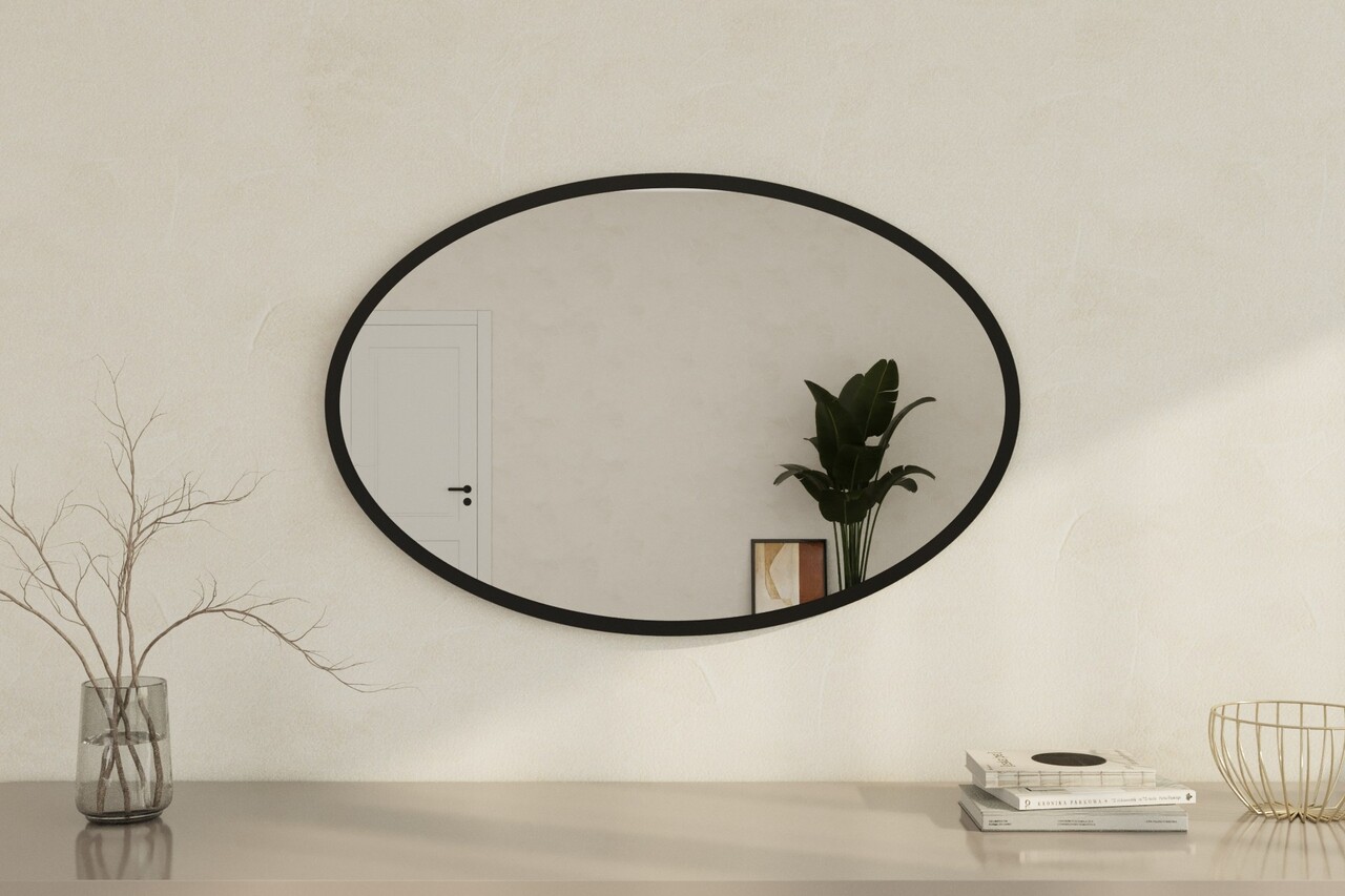 Oglinda decorativa, Siam, Beyo, 60x90x2.2 cm, Negru - 1 | YEO