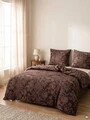 Lenjerie de pat King Size, Elio, Homla, 200x220 cm, 3 piese, bumbac, maro