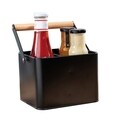 Suport pentru tacamuri cu maner, Wenko, Baco, 18 x 15 x 25.5 cm, metal/lemn/polipropilena, negru/maro