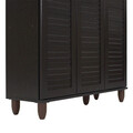 Pantofar cu 3 usi Santi, Pakoworld, 16 perechi pantofi, 89.5x34.5x91.5 cm, PAL melaminat, wenge