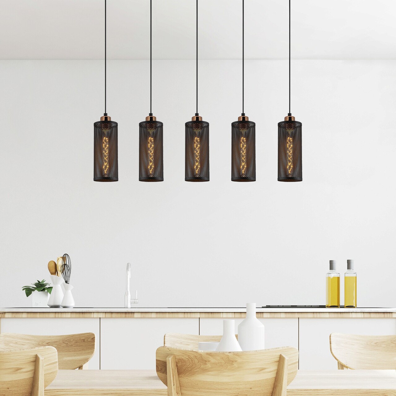 Lustra, Alby, 525NOR1453, Metal, Negru/Bronz - 1 | YEO
