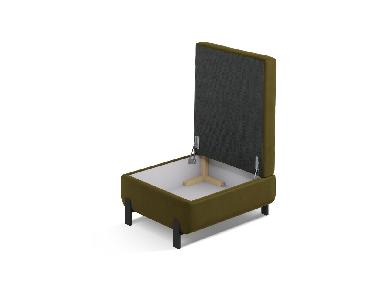 Taburet cu spatiu de depozitare, Gloria, Micadoni Home, 92x76x51 cm, catifea, verde — imaginea 3