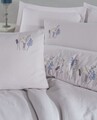Lenjerie de pat dubla, Nilda - Light Grey, Şaheser, Bumbac