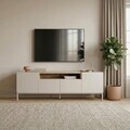 Comoda TV, Nordure, Rivoli, 160x50x35 cm, PAL, Gresie / Stejar Safir