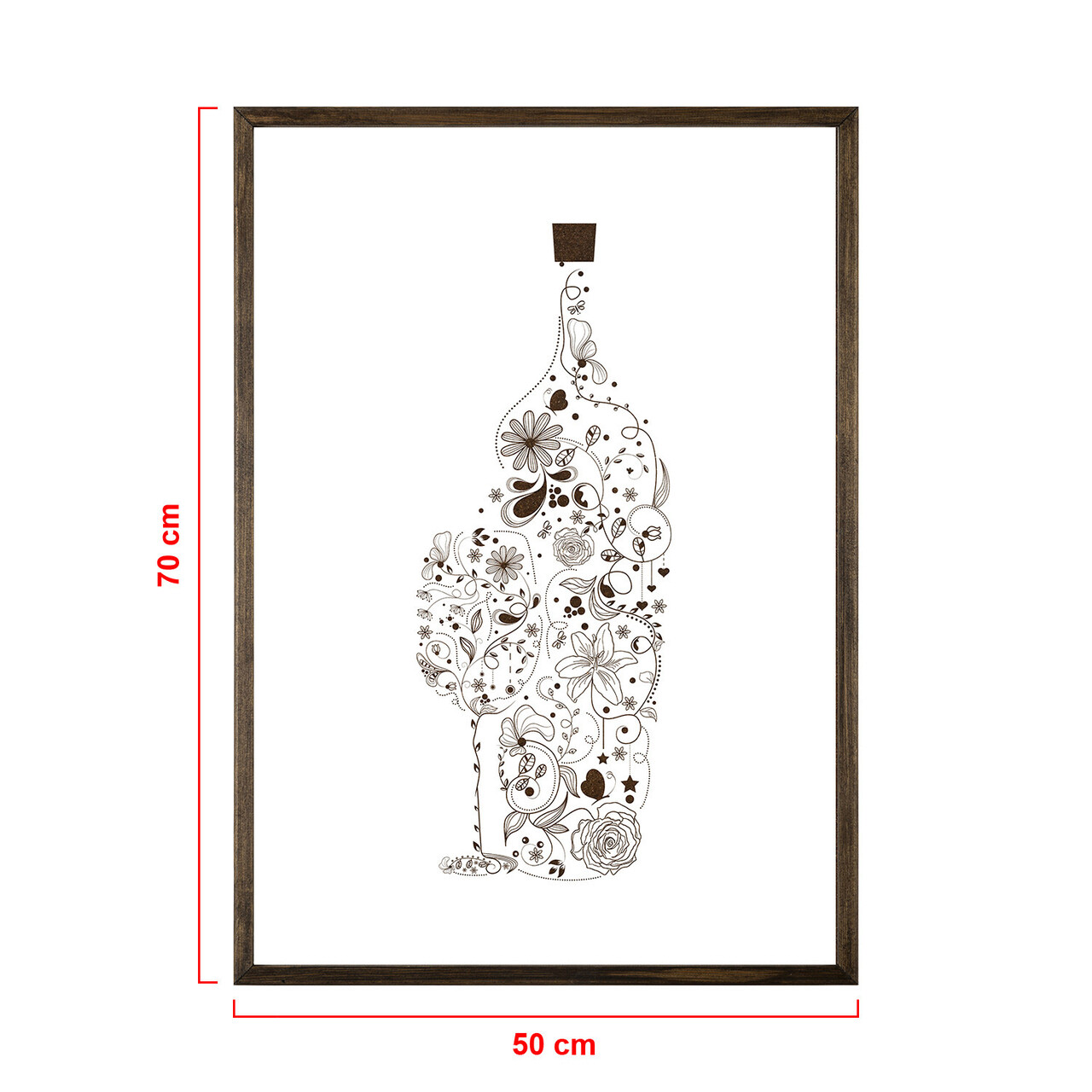 Tablou decorativ, TD022, Lemn, Desenat manual, Natural