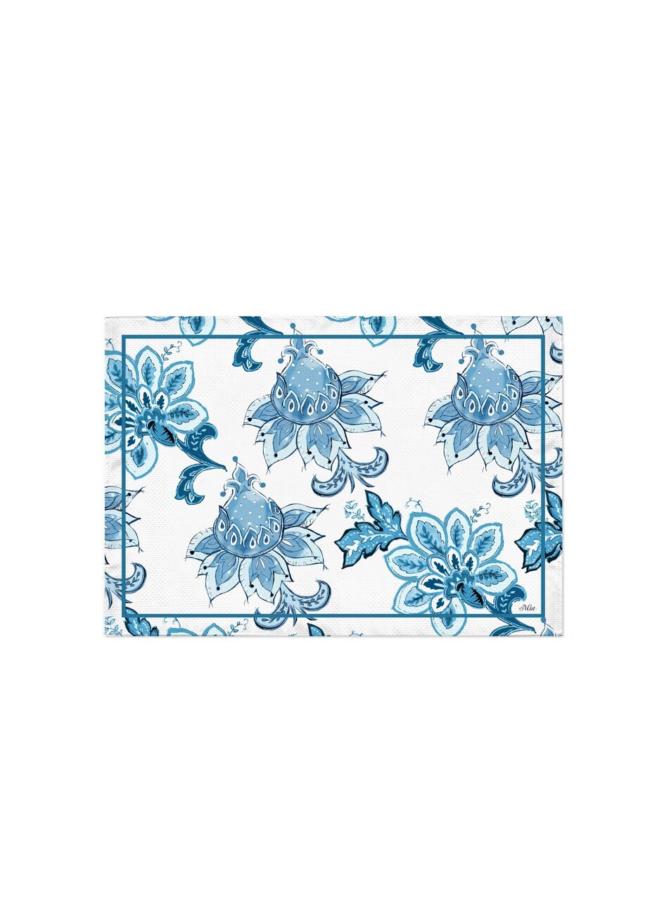 Set suporturi pentru farfurie, Mia, 742TMA7790, Poliester, Albastru/Alb - 1 | YEO