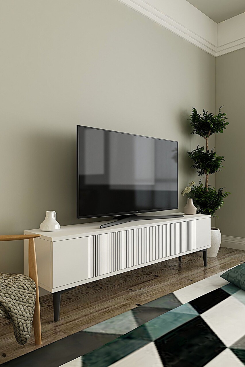 Comoda TV, Hanah Home, Corsa 120, 120x40.5x32 cm, Alb - imagine 2