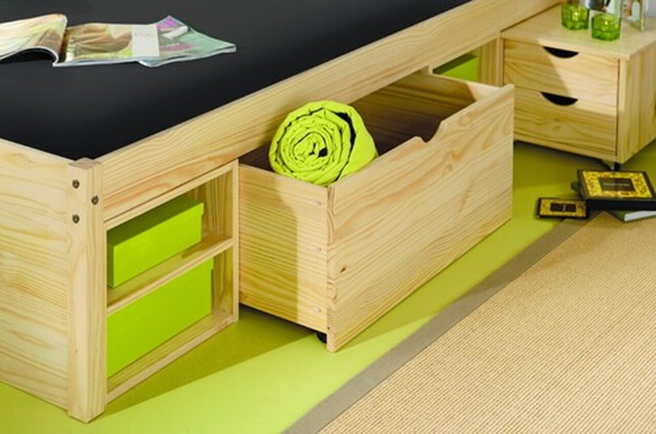 Pat multifunctional dublu, 180x200 cm, Claas, Inter Link, lemn, natur - imagine 7