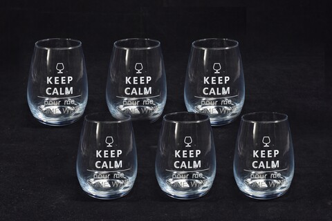 Poza Set 6 pahare Keep Calm, Mercury, 460 ml, 9x11.5 cm, sticla