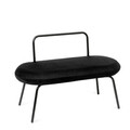 Bancheta Ina, Homla, 95x45x61 cm, otel/MDF/catifea din poliester, negru