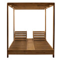 Sezlong tip pat dublu / pat de zi Dual, Pakoworld, 173x205x196 cm, lemn de fag, natural