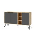 Bufet inferior Clara, Decortie, 142x35.6x83 cm, antracit/natural